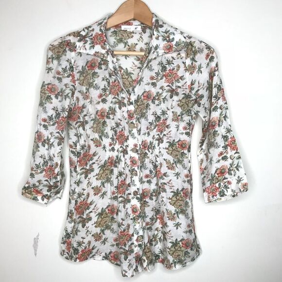 Mine Francesca’s Sz S Floral Print Blouse - Picture 2 of 5